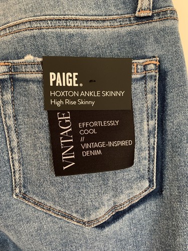 PAIGE Hoxton, High-Rise Ankle Skinny, Destructed Jeans, Size 27, NWT - Picture 7 of 7