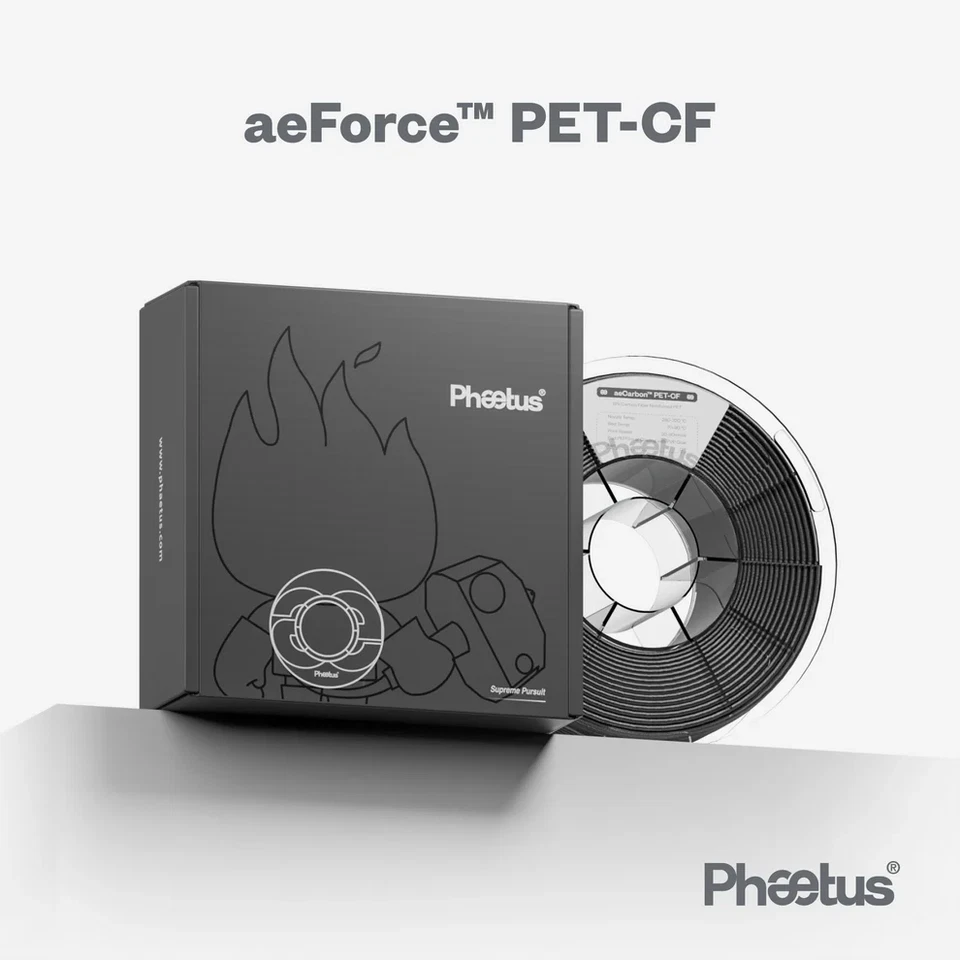 Phaetus aeForce PET-CF 3D Printer Filament Carbon Fiber Reinforced PET 1.75mm 1k - Image 3 of 4