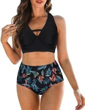 JASAMBAC Women's Bikini Bathing Suit Flattering Holiday Beach Size: M (UK12-14)