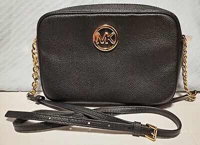 NWT! Michael Kors Black Fulton Large EW Crossbody Leather Handbag MSRP $168 191935596772 | eBay