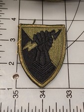 US Army 38 Air Defense Artillery ADA OD Black Subdued Patch Merrowed Edge 3660
