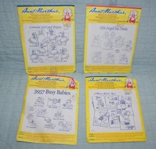 Aunt Martha's Transfer 3957 Busy Babies/3956 Angel/3930 Colonial Girl/3875 Kitty