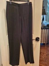 Betu Black Gold Stripe Lined Pants -- Size 8