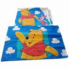 Vintage 90 s Disney Winnie The Pooh Piglet Twin Flat Sheet Pillowcase Cute