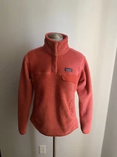 Women’s Patagonia Pink Pullover Snap Button Fleece High Neck Long Sleeve Small