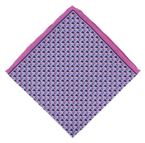 Pink Spot, Navy Plain, Pink Geo Pocket Square Gift Set - Picture 5 of 8