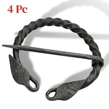 4 PC Medieval Viking Broochure Hand Forged Decorative Medieval Jewelry, Gift