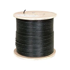 Vertical Cable Cat6, UTP, UV Jacket, Outdoor, CMX, Messenger, 1000ft, Black, ...