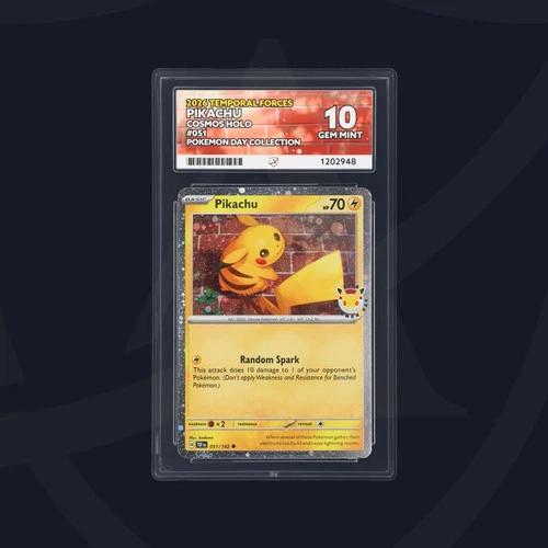 Pikachu 2026 Pokemon Day Temporal Forces Cosmos Holo #051/162 GEM MINT 10 ACE