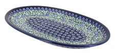 Blue Rose Polish Pottery Seaside Swirl Large Oval Platter