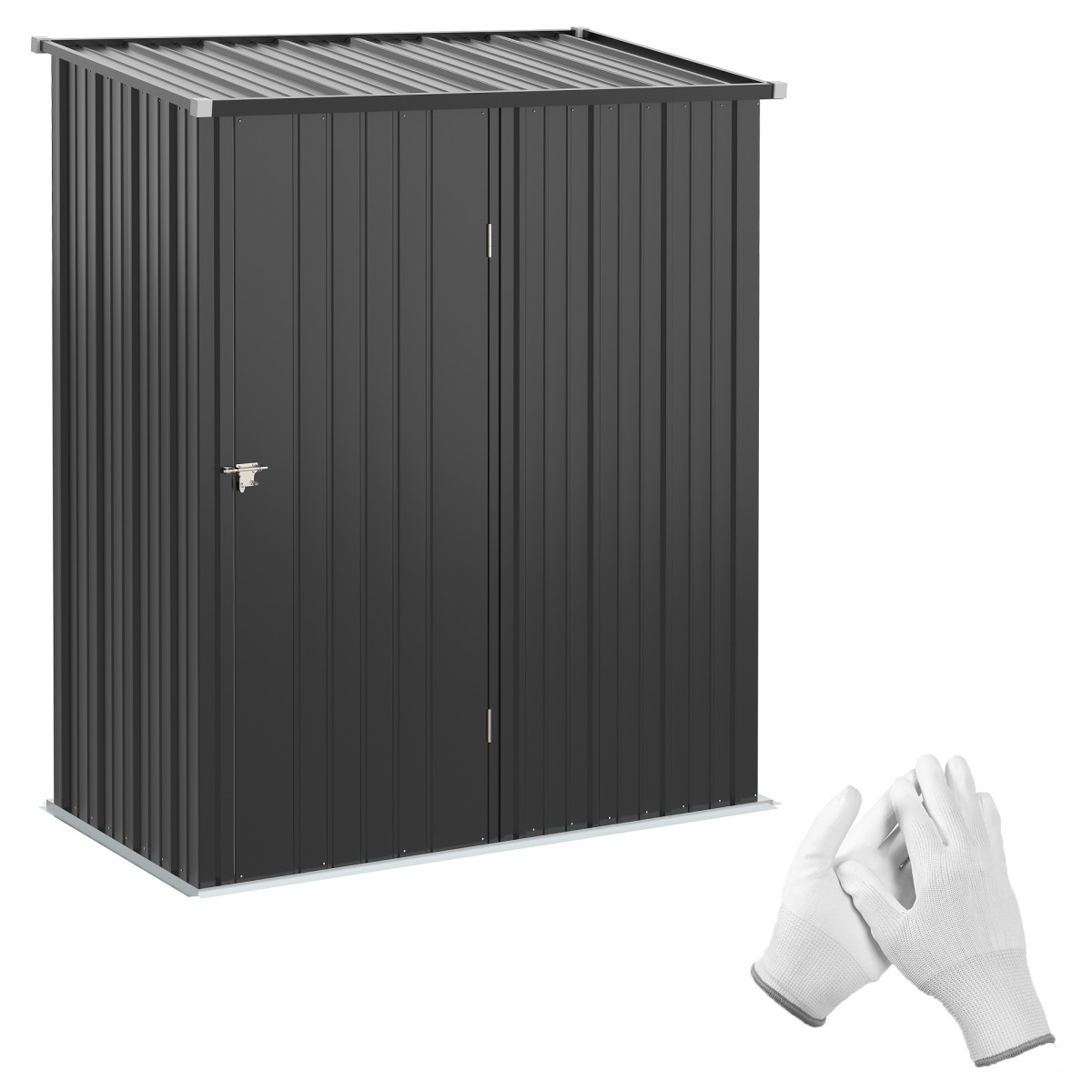 Outsunny Unisex Black Outdoor Storage Shed W/ Lockable Door For Garden In - Image 2