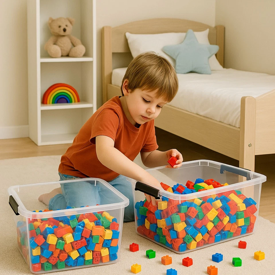 Aufbewahrungsbox Deckel Kunststoffbox Stapelbox Lagerbox Regalbox Transparent - Bild 3 von 4