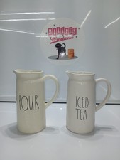 Rae Dunn Lot Of 2 Pitchers POUR and ICED TEA