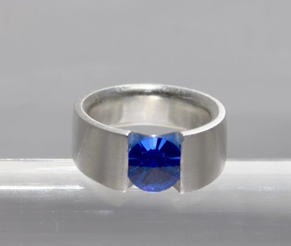 Quinn Designer Ring Silber 925 blauer Farbstein  23,5 Gramm Gr. 63 - Bild 3 von 4