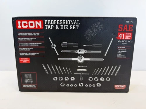 NEW ICON TDST-41 SAE Professional Tap and Die Set, 41 Piece 59158 NEW - product listing photo