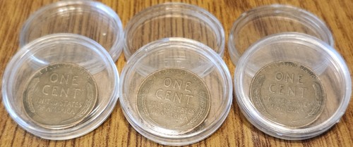Vintage 1944, 1945, 1946 RARE Lincoln No Mint Mark Wheat Penny 3-Penny Set - Picture 2 of 2