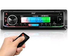 Pyle Bluetooth Marine Receiver Stereo Radio Single DIN Boat Head Unit PLMRB38B