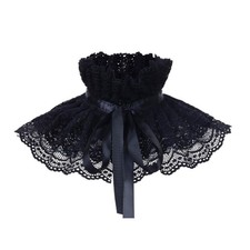 Elegant Ruffle Lace Stand False Collar Renaissances Shawl Neck Ruff for Women