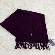 NWT Polo Ralph Lauren Scarf Burgundy Wine Red Pony Made in Italy 186cm Unused