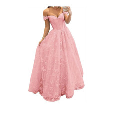 Pink Butterfly Prom Dress With White Hoop-less Petticoat Skirt