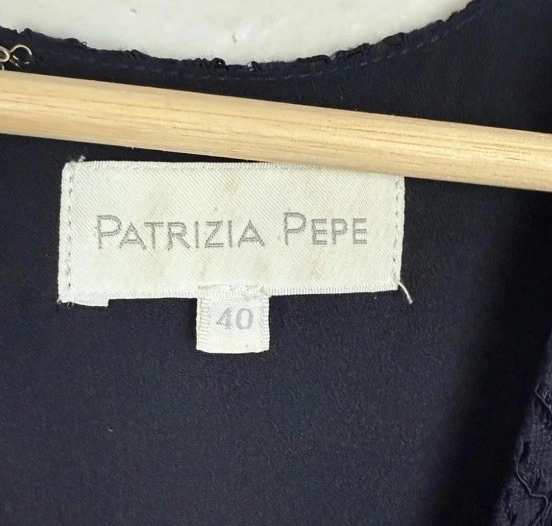 Vestido PATRIZIA PEPE Azul Marino Encaje Forrado Talla 40 EE. UU. 4 Italiano Contemporáneo Foto 3 de 4