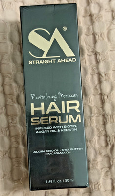 Straight Ahead Revitalizing Moroccan Hair Serum w/ Argan Oil Biotin 1.69 fl oz