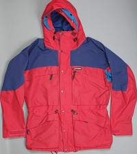 BERGHAUS Mera Peak Goretex Jacket Mens Large Waterproof Hooded Rain Coat Red VTG