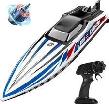 DEERC Brushless RC Boat 30mph Fast Racing Boat with LED