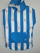 mini Blue White Nautical Striped Hooded Coverup Unisex Kids Sleeveless XS Cotton