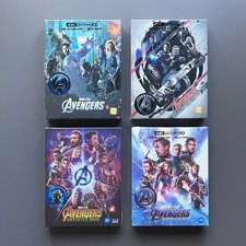 AVENGERS 1 - 4 STEELBOOK FULL SLIP A2 SET [4K UHD + 3D + 2D] WEET COLLECTION