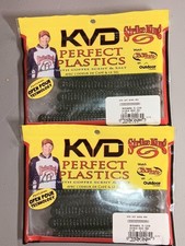 2 Packs Strike King KVD Perfect Plastics KVD QPT Supa Fry 4&1/2" Double Head Red