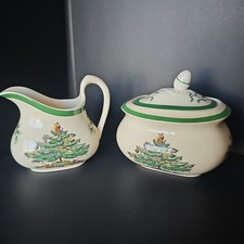 Spode Christmas Tree Sugar  Creamer Set - Festive Holiday Tableware