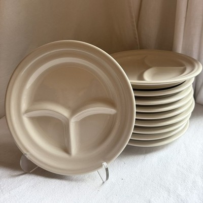 Set Of 10 STERLING CHINA 9'' Vitreous Restaurant-Ware Divided Plates   MCM   EUC
