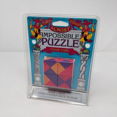 Vintage Nearly Almost Perhaps Impossible Four Cube Puzzle Binary Arts 1994