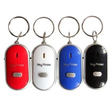 LED Anti-Lost Key Finder Key Locator Keychain Whistle Sound Control Keyring Use