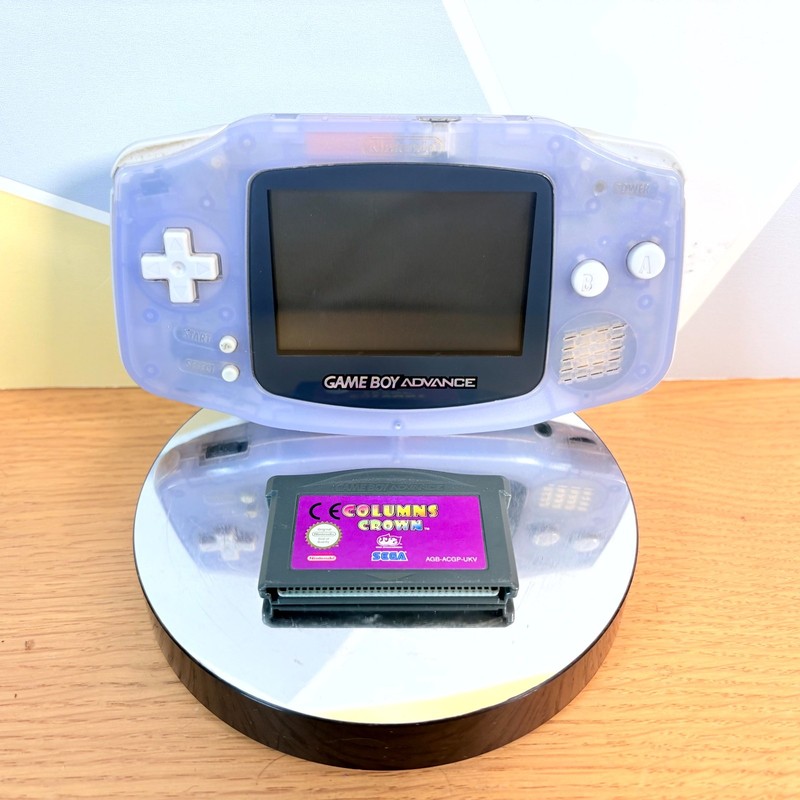 Nintendo Game Boy Advance AGB-001 Handheld Console with Columns Crown Cartridge