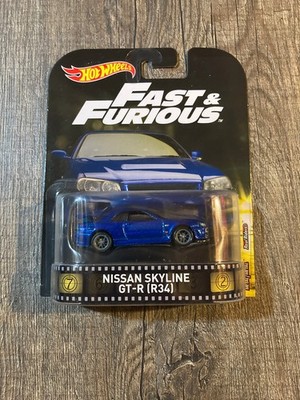 Hot Wheels Fast & Furious - Nissan Skyline GT-R (R34) - Real Riders Metal - Blue