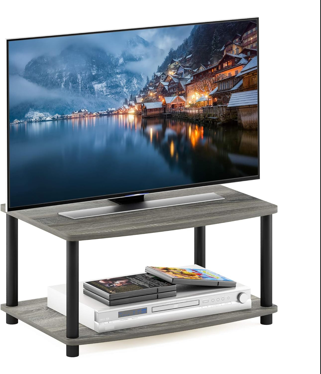 Furinno TURN-N-TUBE TV Riser Stand, 2-Tier Small Elevated No