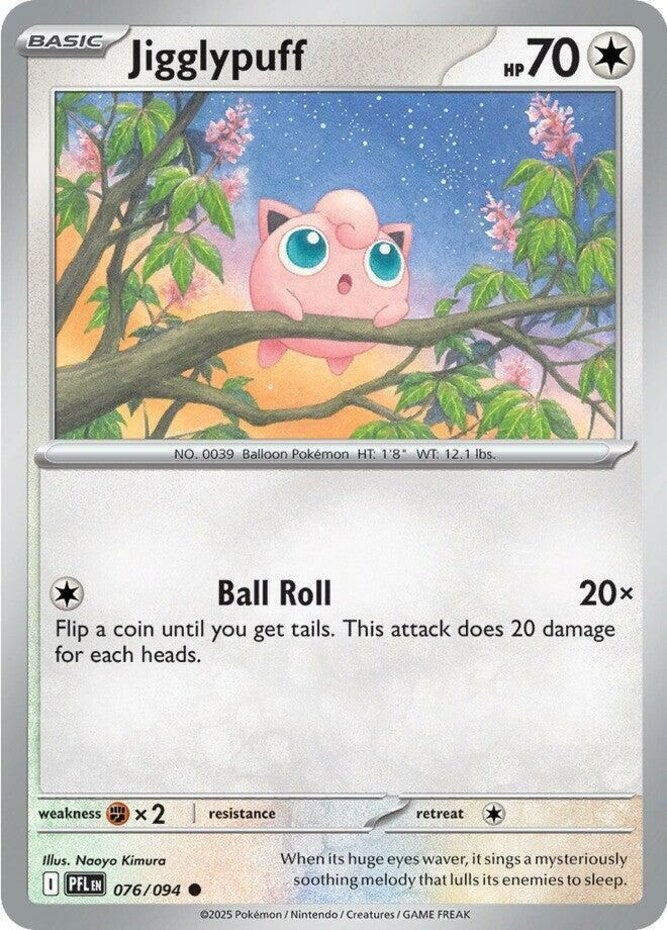 Pokemon Jigglypuff - 076/094 - Common - Reverse Holo NM-Mint Phantasmal Flames