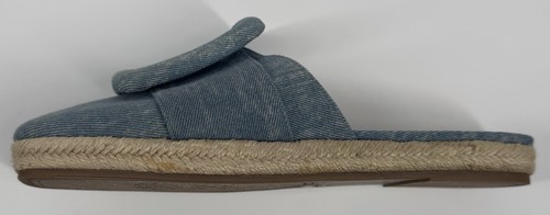NEW Vince Camuto Women’s Jinannie Buckle Espadrille Denim Mules Blue Sz 7M Flaw - Picture 7 of 16