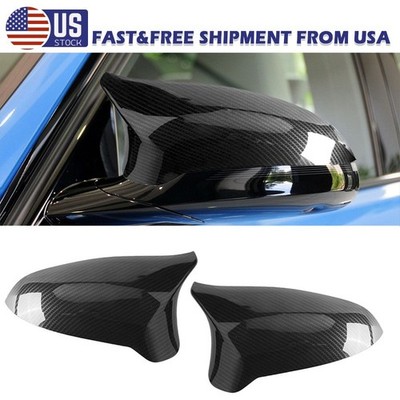 Cool Carbon Fiber Style Side Mirror Cover Caps Set For 2015-18 BMW M3 F80 M4 F82