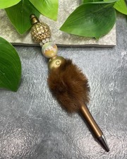 Handmade Acrylic Rhinestone Beads Black Ink Fluffy Pen New Free Ship C1167