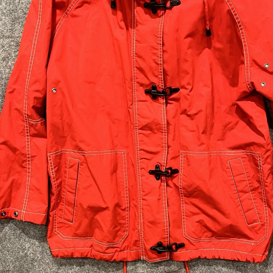 Chaqueta De Colección DKNY Para Hombres Pequeña Roja Forrada Cierre Langosta Con Capucha Cremallera Completa Años 90 y2k Foto 3 de 4