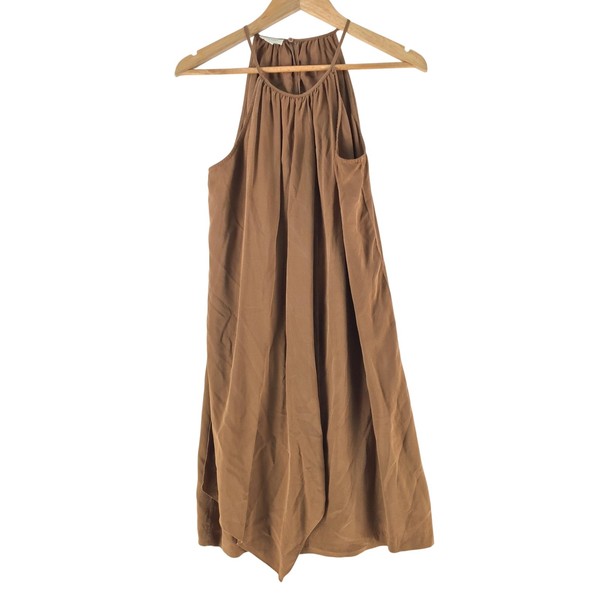 Witchery Dress Womens 10 Brown Silk Slip mini Short 135968
