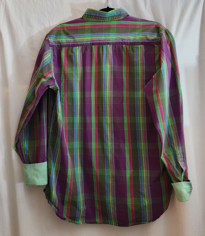 Camisa Alexander Julian Colores Rayas Algodón Grande Abotonada Ajustada Foto 4 de 4