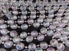 Iridescent Textured Faceted Clear Bead Christmas Tree Garland Decoration String