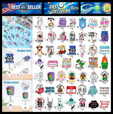 Suncalla 48 Pcs Funny Positive Badge Reels Bulk Cute Retractable ID Holder Clip