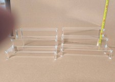 LOT 2 ETAGERES 3 TABLETTE PLASTIQUE PLEXIGLAS ALTUGLAS DESIGN MODERNISTE VITRINE