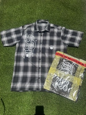 SDL Black Short Sleeve Flannel Button Up Shirt Size XL