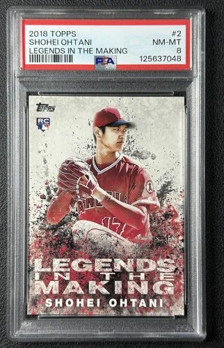 SHOHEI OHTANI PSA 8 2018 TOPPS #LITM-2 LEGENDS IN THE MAKING ROOKIE RC 048